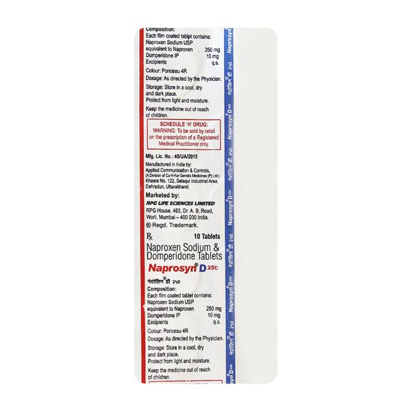 Naprosyn D 250mg Tablet 10'S