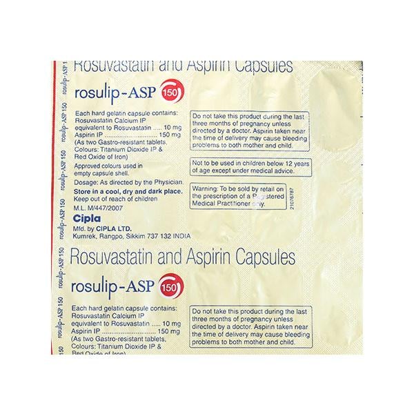 Rosulip Asp 10/150mg Capsule 15'S