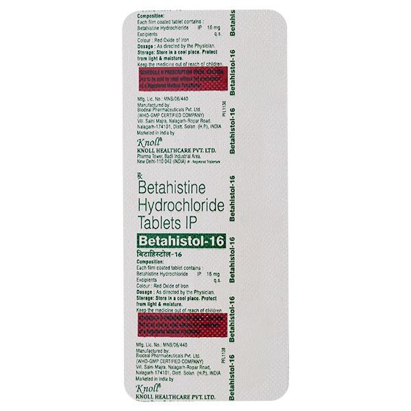 BETAHISTOL 16 Tablet 10's