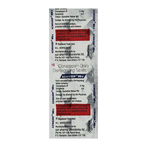 Lonazep MD 2mg Tablet 10'S