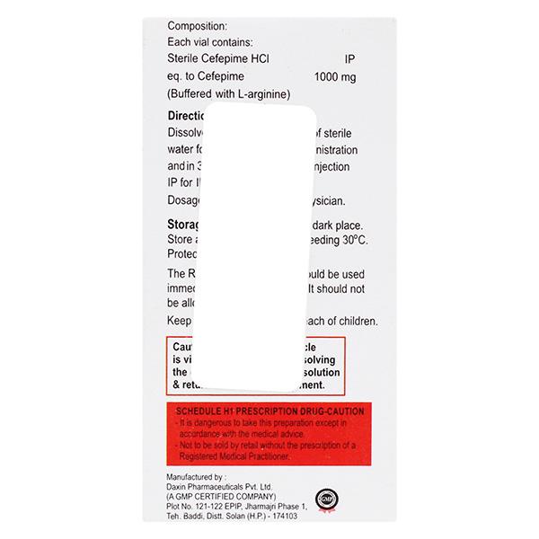 CEFTAPIME 1gm Injection 1's