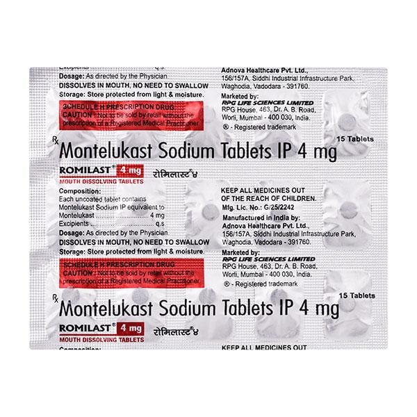 Romilast 4mg Tablet 15'S