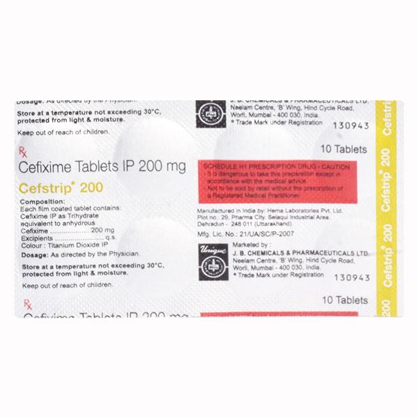 CEFSTRIP 200 Tablet 10's