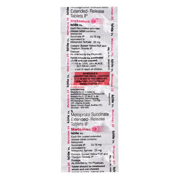 Metomac 25mg Tablet 10'S