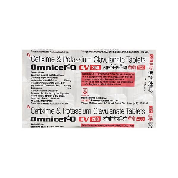 Omnicef O CV 200mg Tablet 10'S