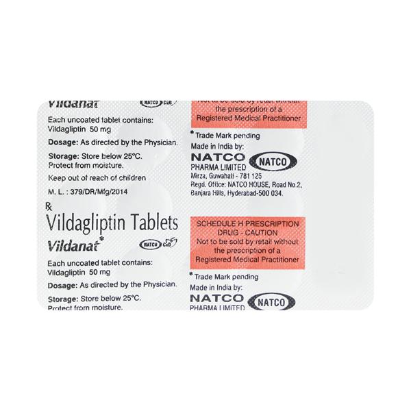 VILDANAT 50mg Tablet 14's