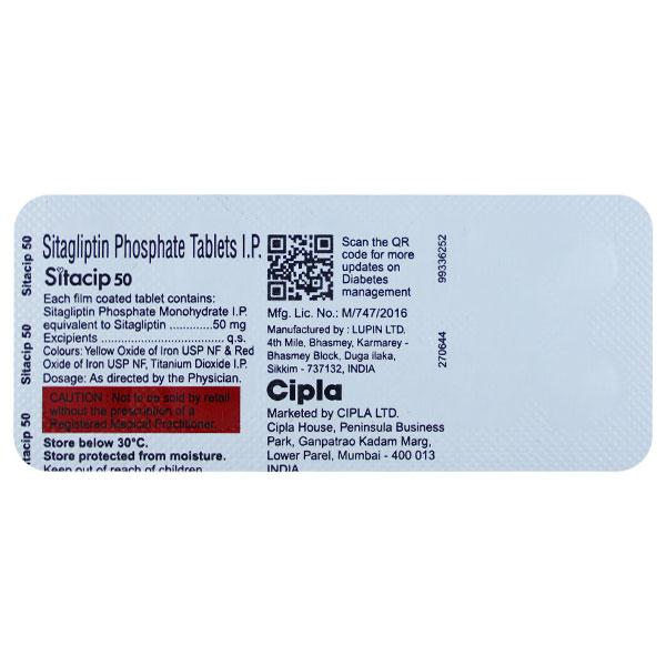 SITACIP 50 Tablet 10's