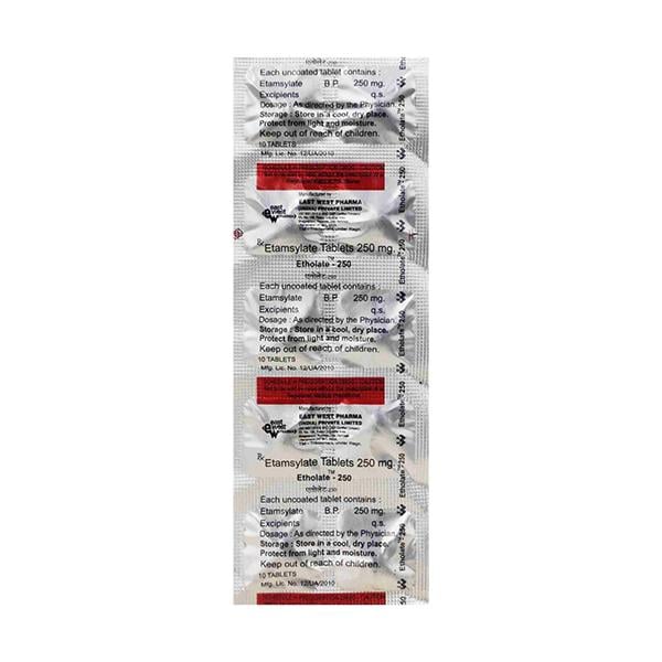 Etholate 250mg Tablet 10'S