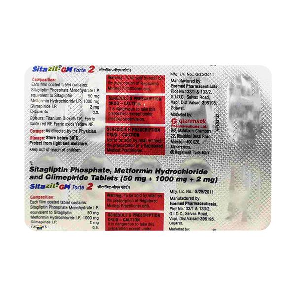 SITAZIT GM FORTE 2 Tablet 10's – Global Surgicals