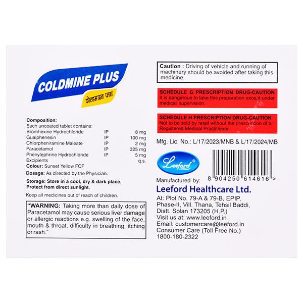 COLDMINE PLUS Tablet 10's