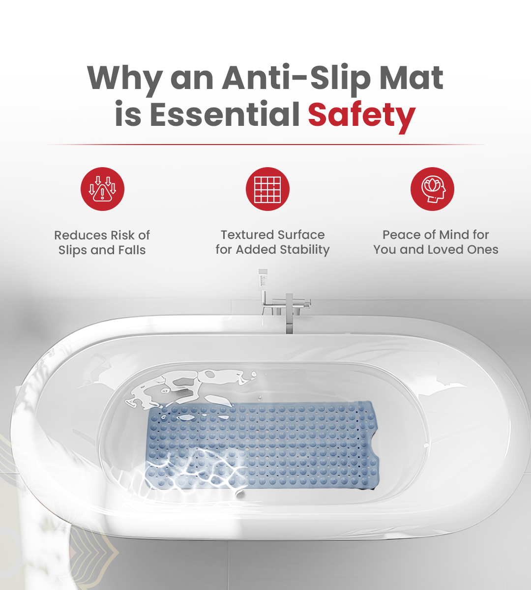 Anti Slip Mat for Bathroom Blue