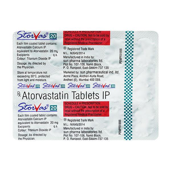 Storvas 20mg Tablet 15'S