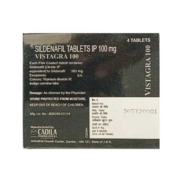 Vistagra 100mg Tablet 4'S