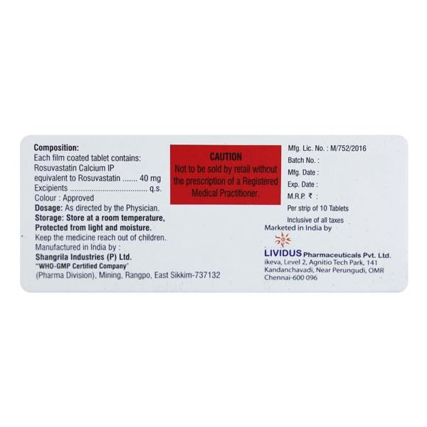 ROSUVOTIN 40 Tablet 10's