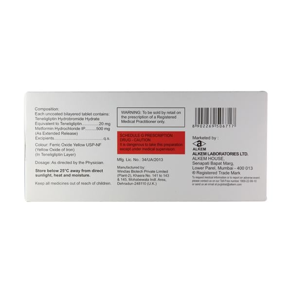Tegliptin M 20/500mg Tablet 15'S