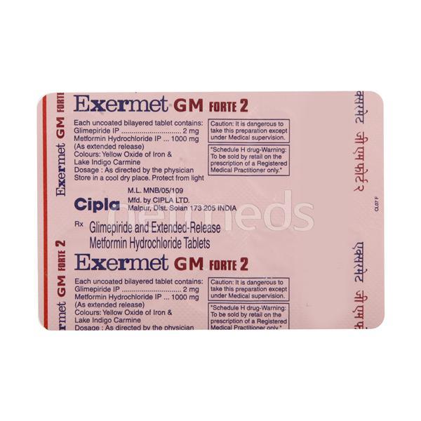 Exermet GM Forte 2mg Tablet 10'S