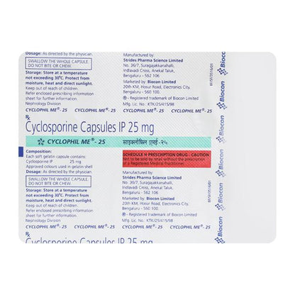 Cyclophil ME 25mg Capsule 5'S