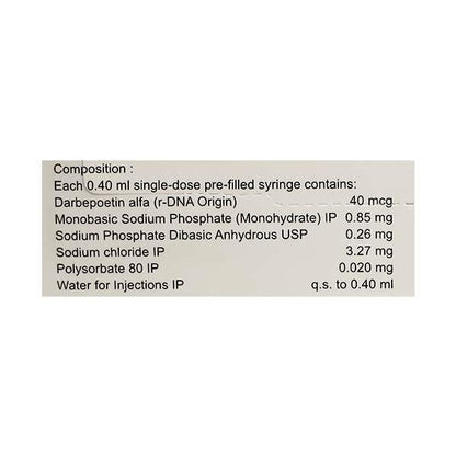 Darbecure 40mcg Injection(Pfs) 1's