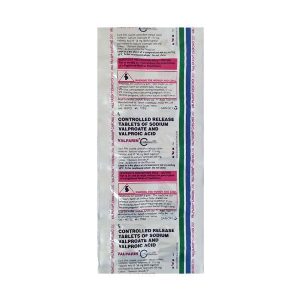 Valparin Chrono 200mg Tablet 10'S