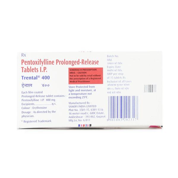 Trental 400mg Tablet 15'S