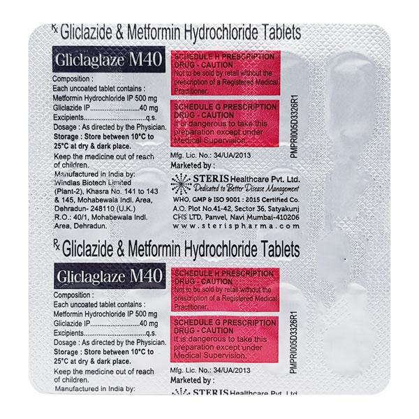 GLICLAGLAZE M 40 Tablet 15's