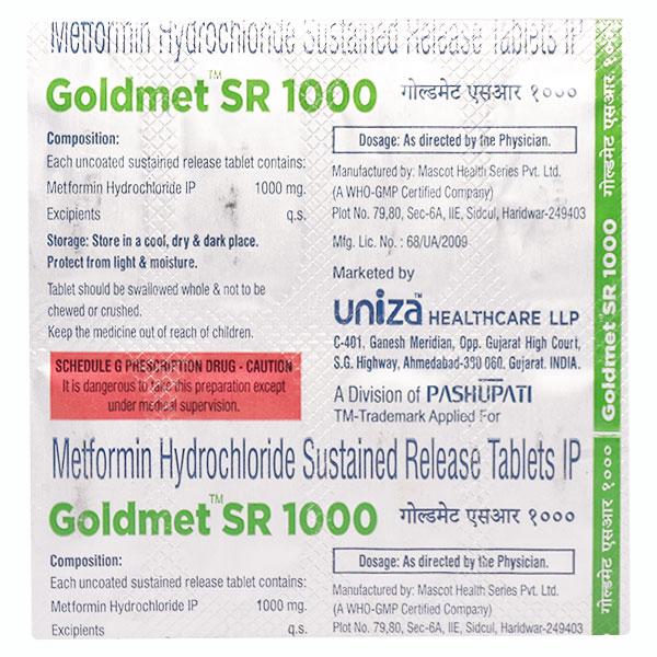 GOLDMET SR 1000 Tablet 10's