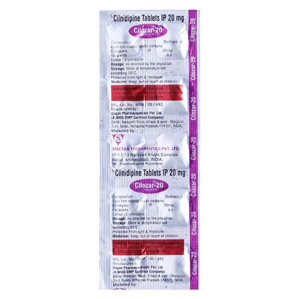 CILOZAR 20 Tablet 10's