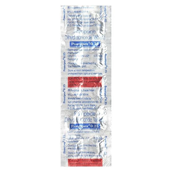 Pramipex 0.25mg Tablet 10'S