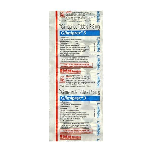 Glimiprex 3mg Tablet 10'S