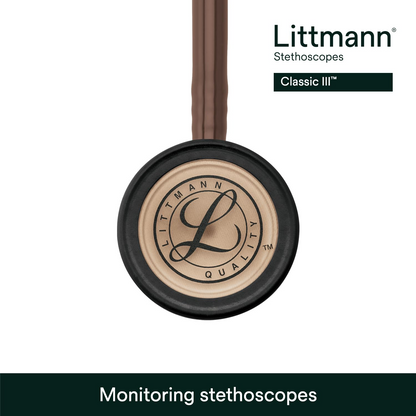 3M Littmann Classic III Monitoring Stethoscope, Copper-Finish Chestpiece, Chocolate Tube, 27 inch, 5809