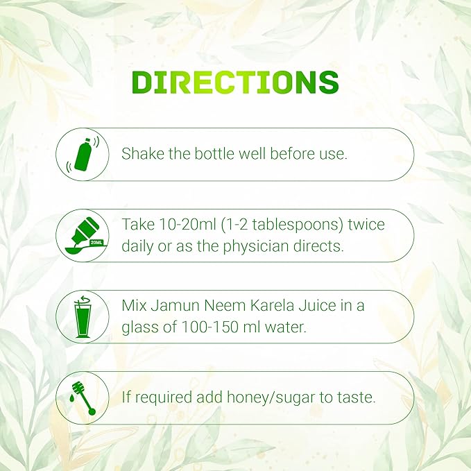 Dabur Jamun Neem Karela Ayurvedic Juice | For Healthy Glucose Levels, Digestion, Metabolism & Immunity