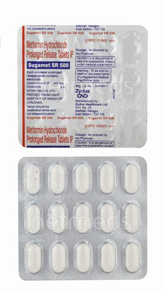 Sugamet SR 500mg Tablet 15'S