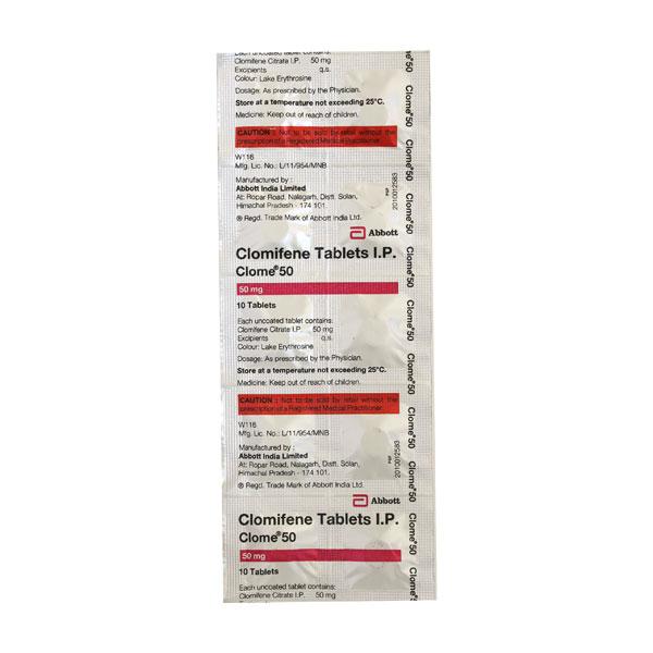 Clome 50mg Tablet 10'S