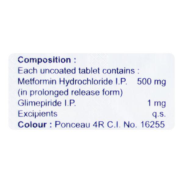 Glucut 1 MT 1mg/500mg Tablet 10'S