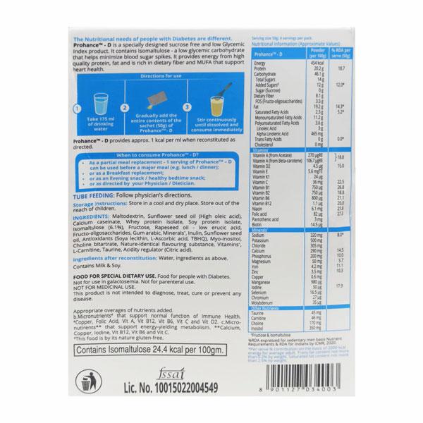 PROHANCE D DIABETES CARE SUCROSE FREE VANILLA FLAVOUR 200gm