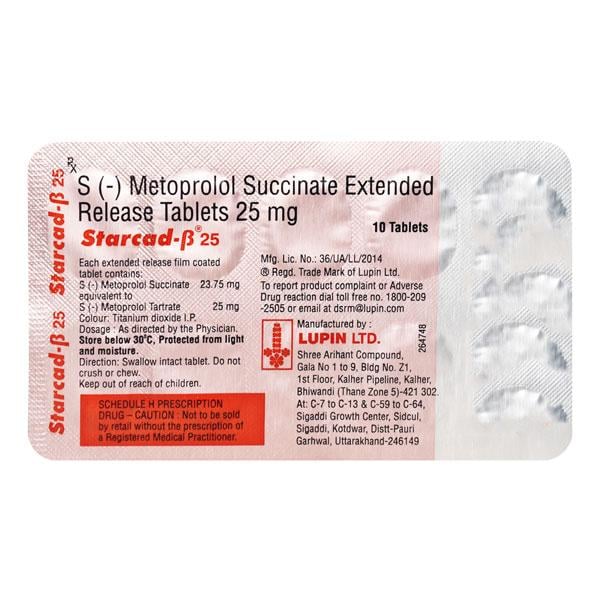 Starcad Beta 25mg Tablet 10'S