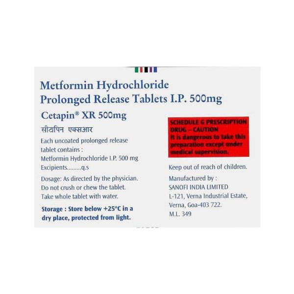 CETAPIN XR 500mg Tablet 20's