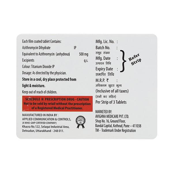 AZINCURE 500 Tablet 3's