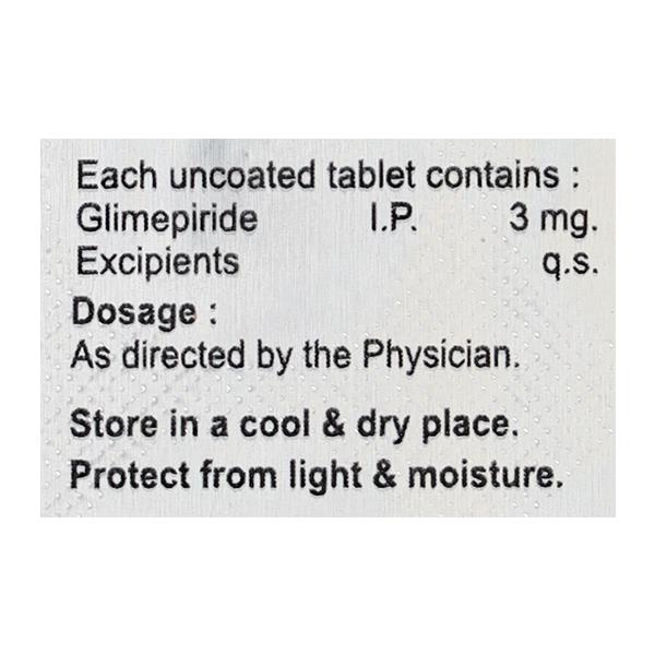 GLIMED 3mg Tablet 10's