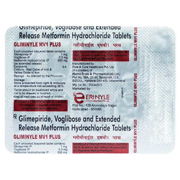 GLIMINYLE MV 1mg Tablet 10's