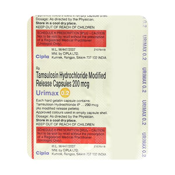 URIMAX 0.2mg Capsule 15's