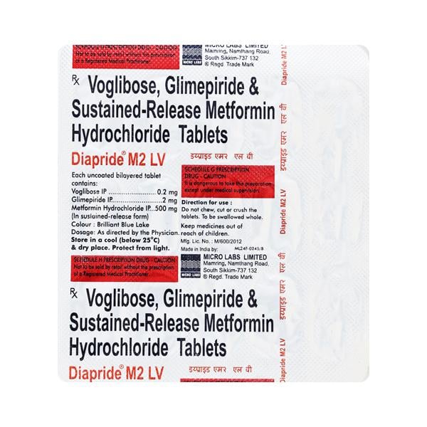 Diapride M2 LV Tablet 15'S