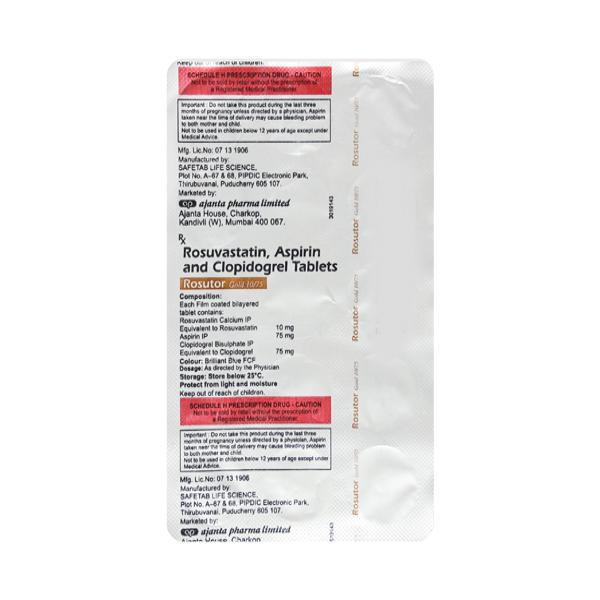 ROSUTOR GOLD 10/75 Tablet 15's