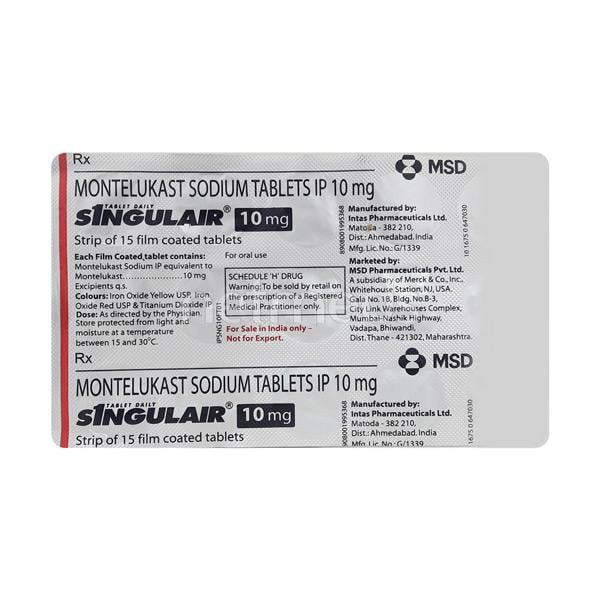 Singulair 10mg Tablet 15'S