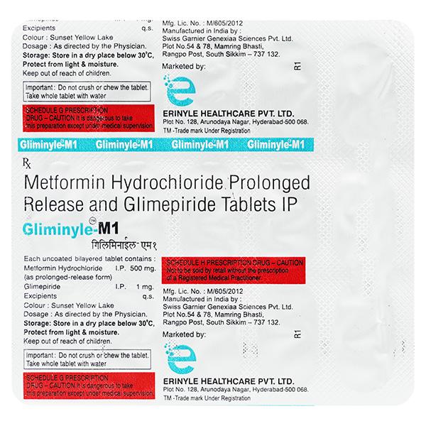 GLIMINYLE M 1mg Tablet 15's