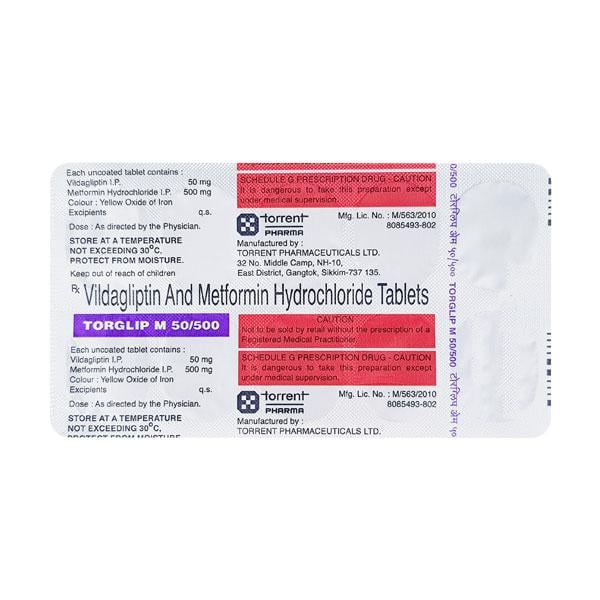 TORGLIP M 50/500mg Tablet 10's