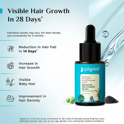 Pilgrim 3% Redensyl, 4% Anagain & 5% Capilia Stem Cell Complex Advanced Hair Growth Serum