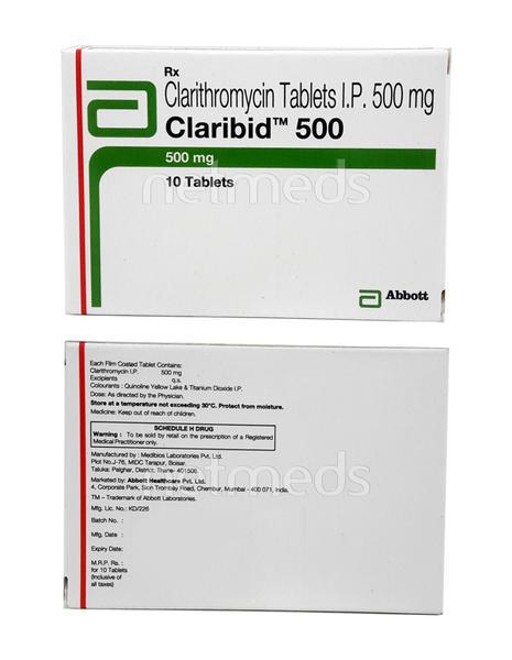 Claribid 500mg Tablet 10'S