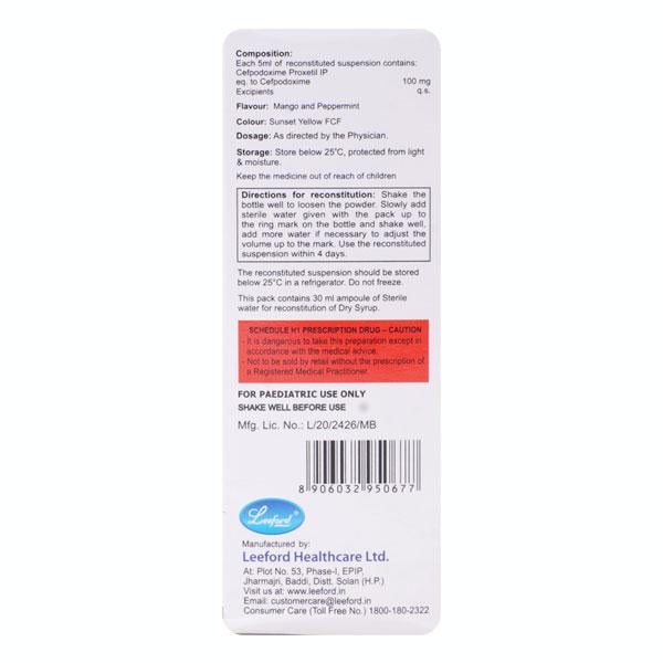 CEFREDROX 100 MANGO & PEPPERMINT FLAVOUR Oral Suspension 30ml