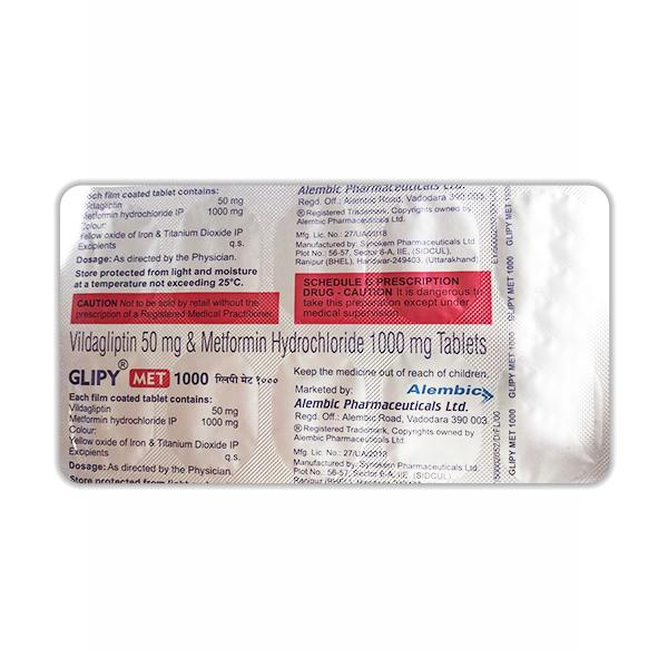 GLIPY MET 1000mg Tablet 10's